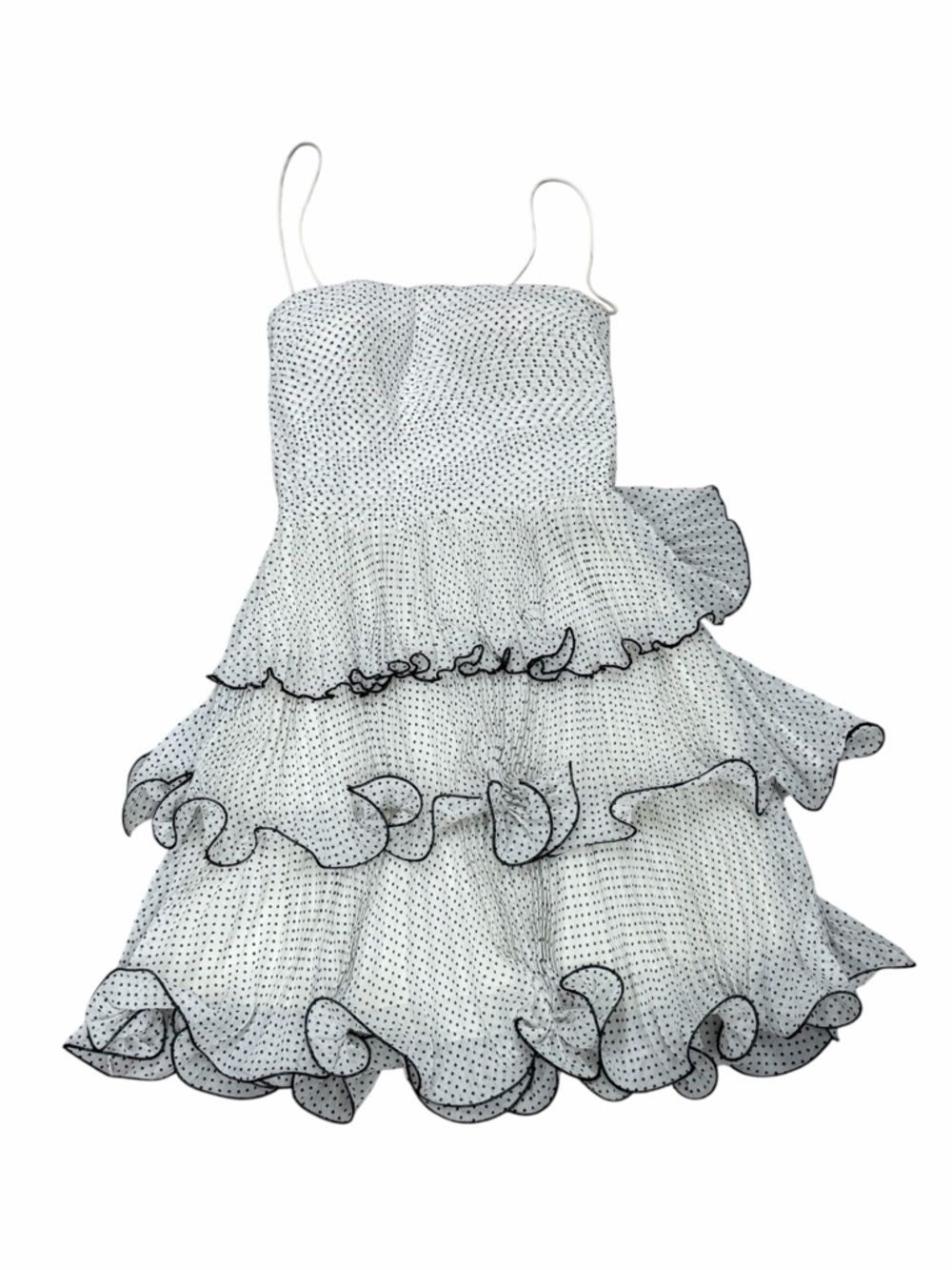 ERIN by Erin Fetgerston White Polka Dot Tiered Ruffle Dress